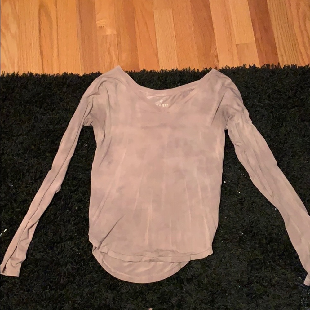 Pink V-neck long sleeve